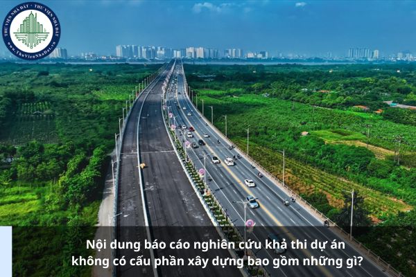 Nội dung báo cáo nghiên cứu khả thi dự án không có cấu phần xây dựng bao gồm những gì?
