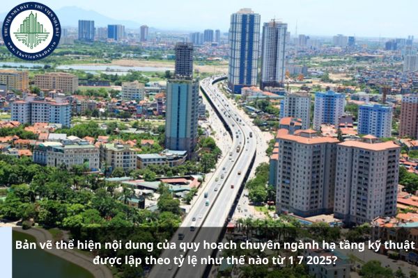 Bản vẽ thể hiện nội dung của quy hoạch chuyên ngành hạ tầng kỹ thuật được lập theo tỷ lệ như thế nào từ 1 7 2025?