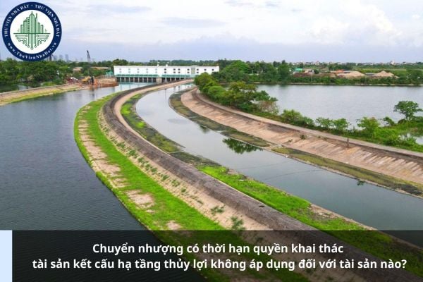 Chuyển nhượng có thời hạn quyền khai thác tài sản kết cấu hạ tầng thủy lợi không áp dụng đối với tài sản nào?
