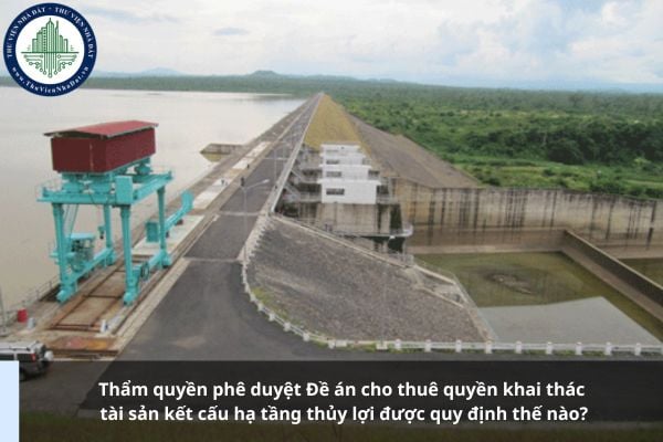 Thẩm quyền phê duyệt Đề án cho thuê quyền khai thác tài sản kết cấu hạ tầng thủy lợi được quy định thế nào?