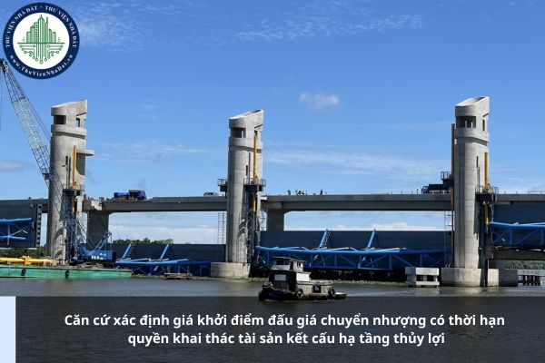 Căn cứ xác định giá khởi điểm đấu giá chuyển nhượng có thời hạn quyền khai thác tài sản kết cấu hạ tầng thủy lợi là gì?
