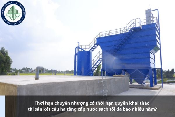Thời hạn chuyển nhượng có thời hạn quyền khai thác tài sản kết cấu hạ tầng cấp nước sạch tối đa bao nhiêu năm?