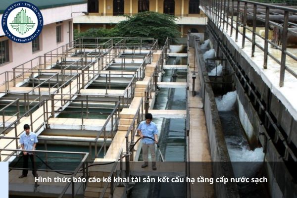 Hình thức báo cáo kê khai tài sản kết cấu hạ tầng cấp nước sạch được quy định thế nào?