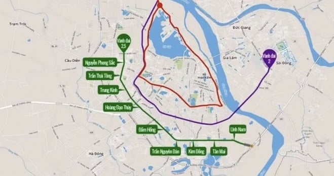 Bản đồ đường Vành đai 2,5 Hà Nội