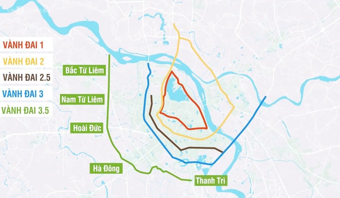 Bản đồ đường Vành đai 3,5 Hà Nội