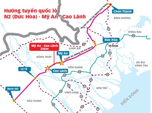 Bản đồ đường cao tốc Mỹ An - Cao Lãnh