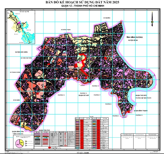 Bản đồ kế hoạch sử dụng đất năm 2025 Quận 12 - Thành phố Hồ Chí Minh