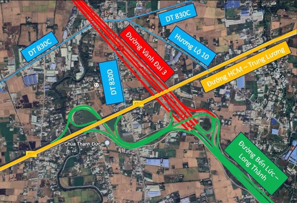 Bản đồ nút giao Mỹ Yên Long An