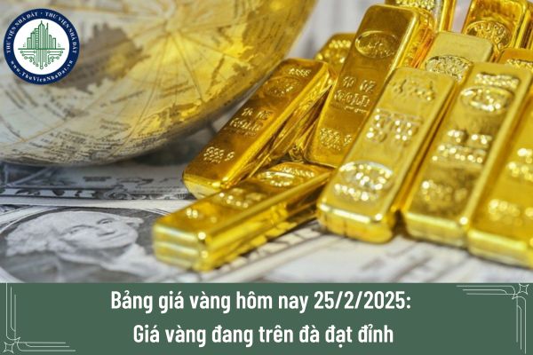 Bảng giá vàng hôm nay 25/2/2025: Giá vàng đang trên đà đạt đỉnh