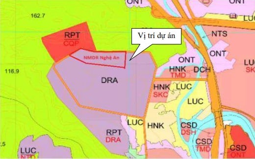 Quy hoạch sử dụng đất tại vị trí dự án Nhà máy điện rác Nghệ An