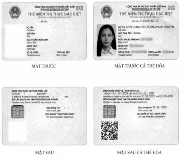 Thẻ miễn thị thực đặc biệt dạng cứng có gắn chíp (Mẫu NC-02)