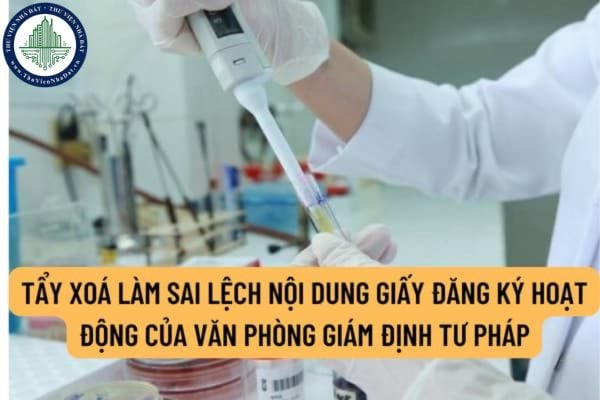 Hành vi tẩy xoá, sửa chữa làm sai lệch nội dung giấy đăng ký hoạt động của văn phòng giám định tư pháp bị xử phạt thế nào?
