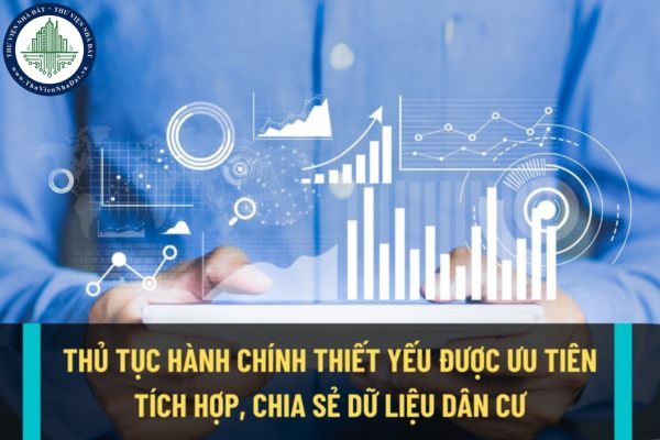 Những thủ tục hành chính thiết yếu nào được ưu tiên tích hợp, chia sẻ dữ liệu dân cư của cơ sở dữ liệu quốc gia về dân cư?