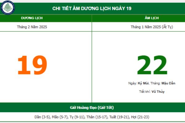 Âm lịch hôm nay ngày gì 19/2/2025? Ngày 19 tháng 2 năm 2025 có phải ngày hoàng đạo để đi mua nhà tại Vĩnh Long không?