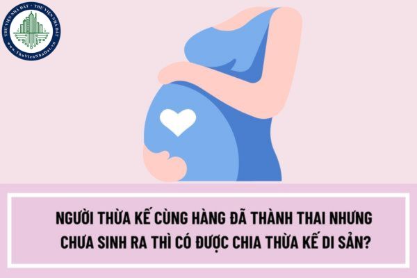 Người thừa kế cùng hàng đã thành thai nhưng chưa sinh ra thì có được chia thừa kế di sản theo pháp luật không?