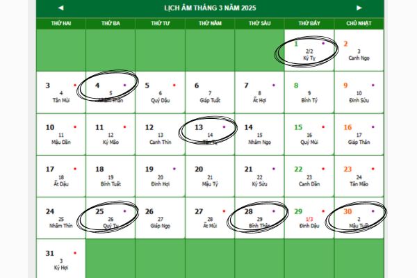 Chọn Ngày Tốt Tháng 3 Năm 2025: Lời Khuyên Và Các Yếu Tố Quan Trọng