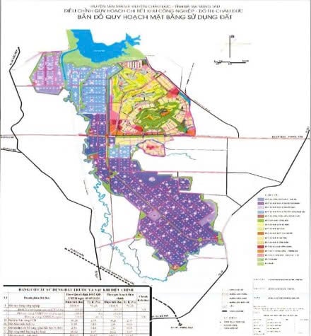 Bản đồ quy hoạch sử dụng đất Khu công nghiệp Châu Đức TPHCM