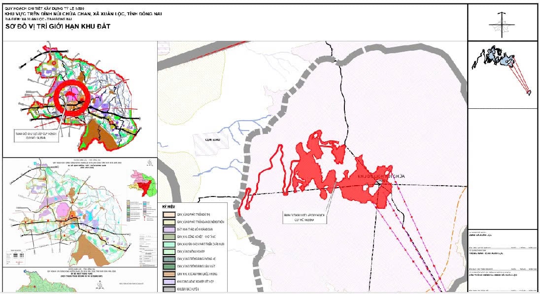 Sơ đồ vị trí quy hoạch chi tiết xây dựng khu vực trên đỉnh núi Chứa Chan tỷ lệ 1/500