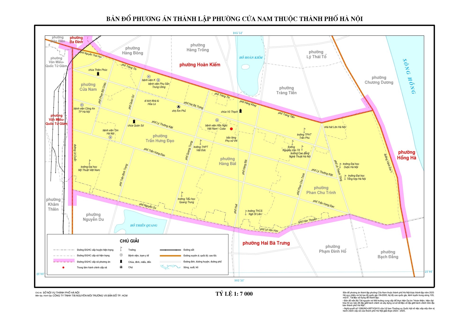 Bản đồ phạm vi phường Cửa Nam mới từ 1/7/2025