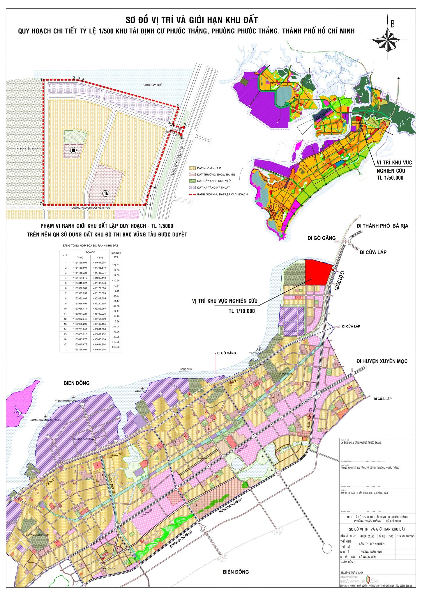 Bản đồ quy hoạch chi tiết 1/500 Khu tái định cư Phước Thắng F12 TP Vũng Tàu