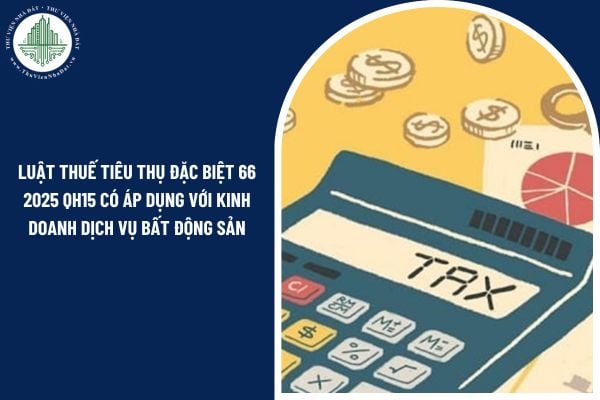 Luật Thuế tiêu thụ đặc biệt 66 2025 QH15 có áp dụng với kinh doanh dịch vụ bất động sản không?