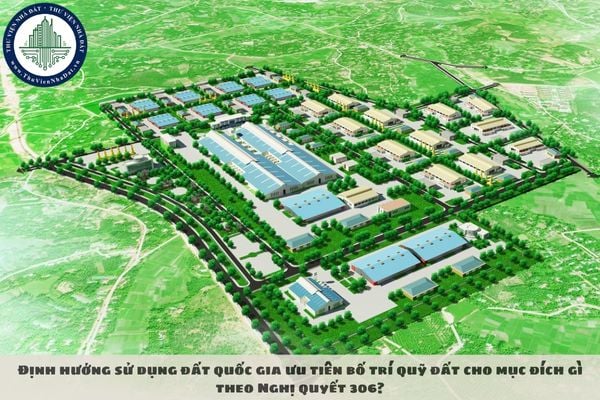 Định hướng sử dụng đất quốc gia ưu tiên bố trí quỹ đất cho mục đích gì theo Nghị quyết 306?