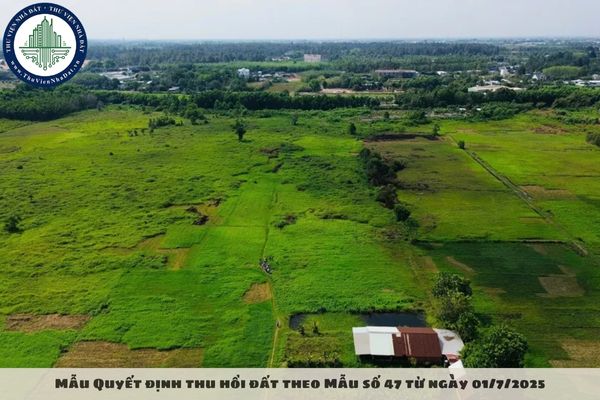 Mẫu Quyết định thu hồi đất theo Mẫu số 47 từ ngày 01/7/2025