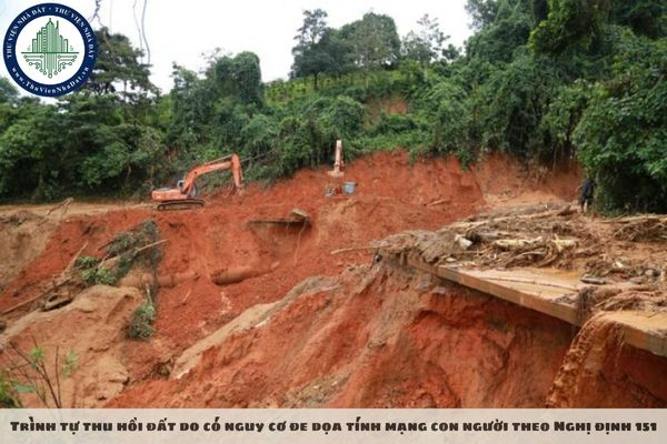 Trình tự thu hồi đất do có nguy cơ đe dọa tính mạng con người theo Nghị định 151