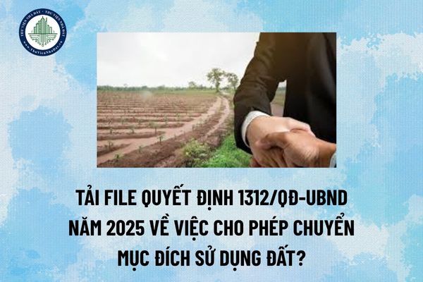 Tải file Quyết định 1312/QĐ-UBND năm 2025 về việc cho phép chuyển mục đích sử dụng đất? (Hình từ Internet)