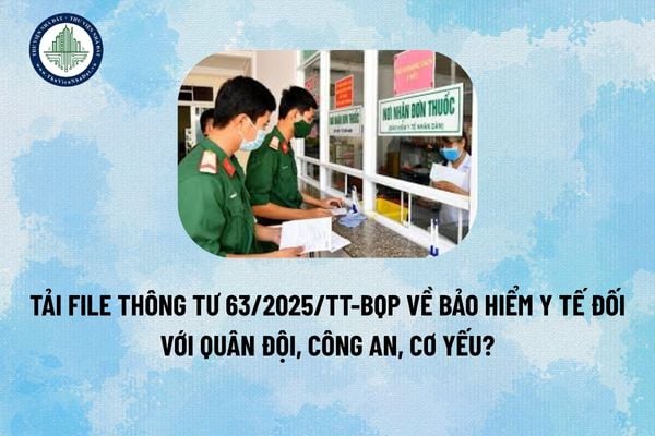 Tải file Thông tư 63/2025/TT-BQP về Bảo hiểm y tế đối với quân đội, công an, cơ yếu? (Hình từ Internet)