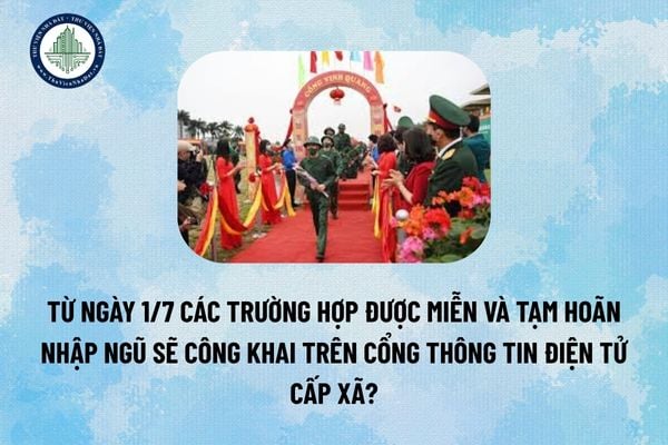Từ ngày 1/7/2025 danh sách công dân thuộc diện tạm hoãn, miễn gọi nhập ngũ phải được công khai trên CTTĐT cấp xã đúng không?