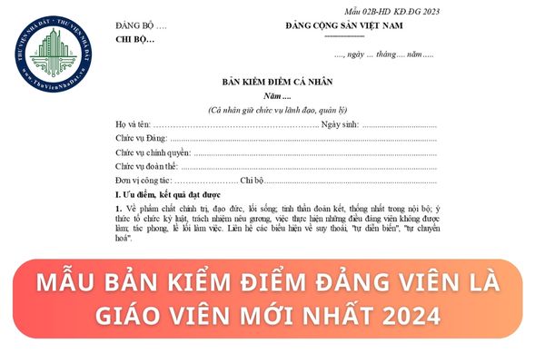 Mẫu bản kiểm điểm Đảng viên là giáo viên mới nhất 2024