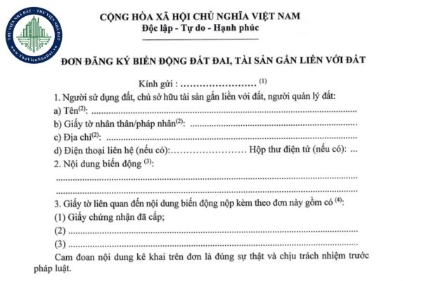 Tải mẫu đơn đăng ký biến động đất đai từ 01/7/2025 (Mẫu số 18 Nghị định 151/2025)