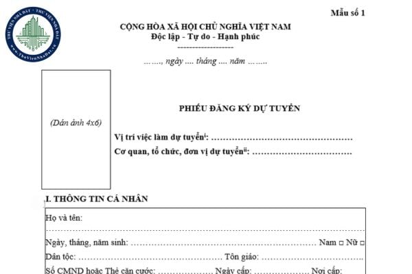 Tải file word phiếu đăng ký dự tuyển thi công chức mới nhất 2025 theo Nghị định 170/2025