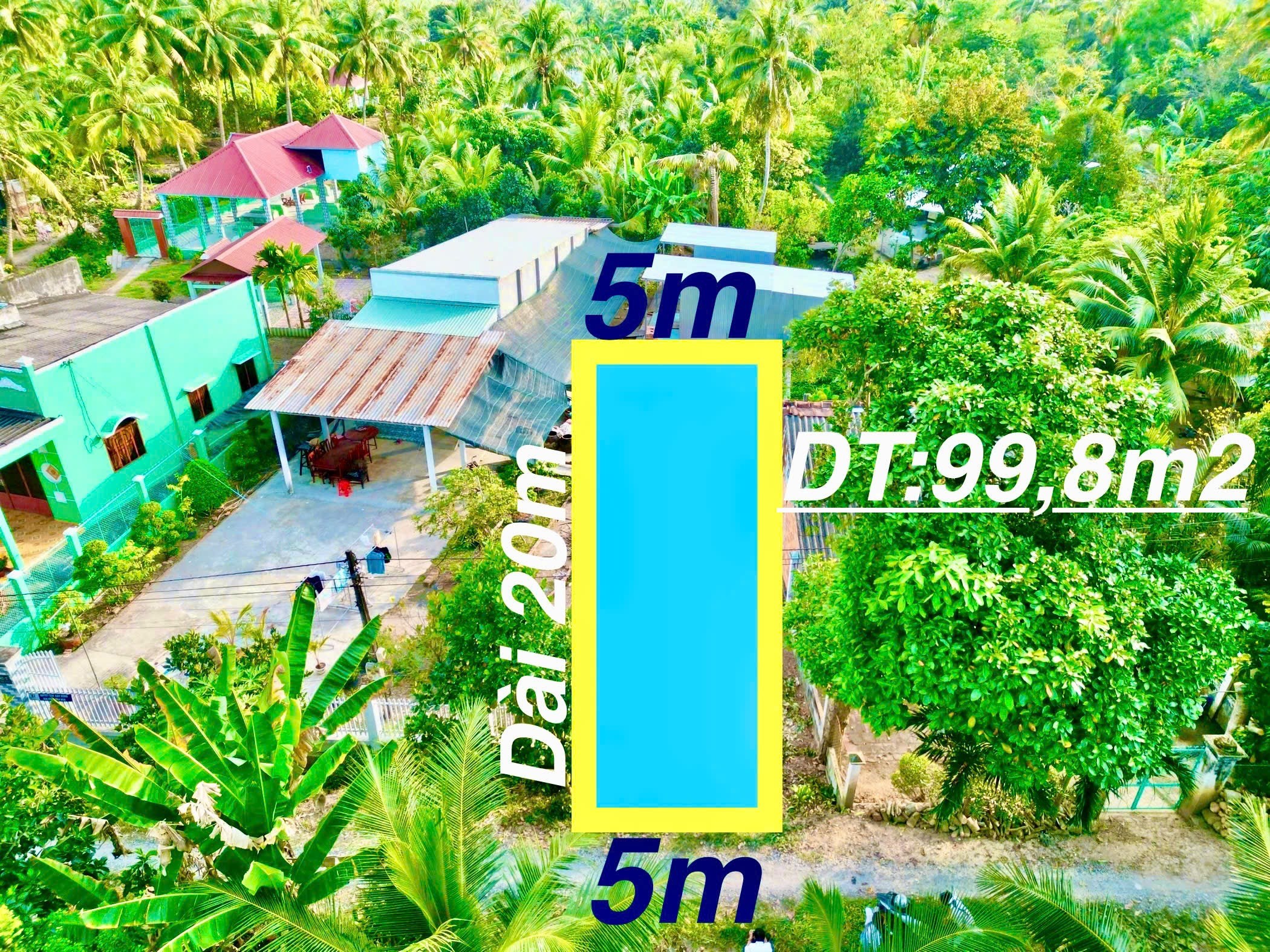 Bán đất 5x20 tại Thị Trấn Long Hồ Vĩnh Long giá 420 triệu