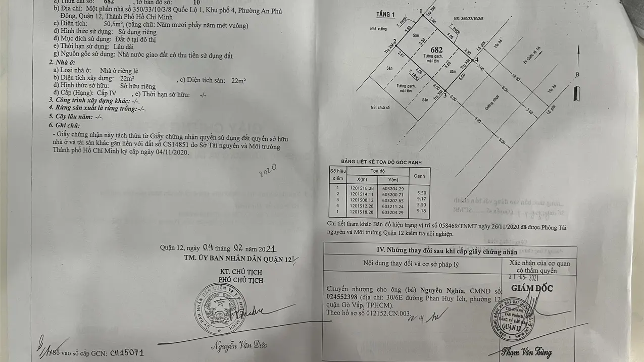 Bán nhà riêng 51m2 tại đường T15, An Phú Đông, Quận 12, gần Đại học Nguyễn Tất Thành