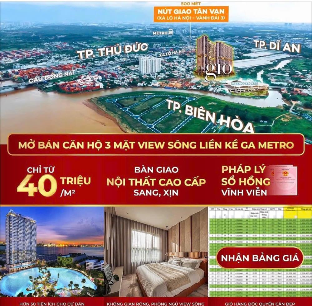 Bán căn hộ chung cư The Gió Riverside 65m2 Phường Bình Thắng Thành phố Dĩ An Bình Dương