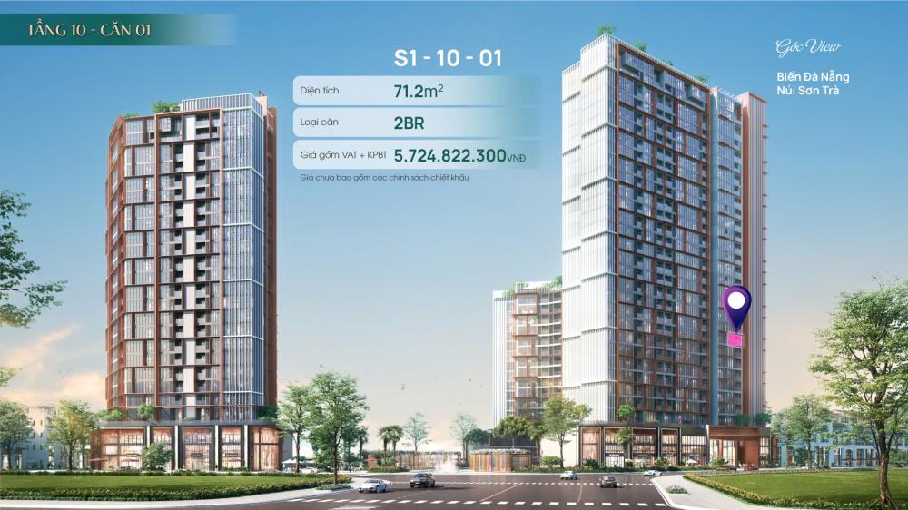 Bán căn hộ chung cư 71 m2 Sun Symphony Residence Phường Nại Hiên Đông Quận Sơn Trà Đà Nẵng