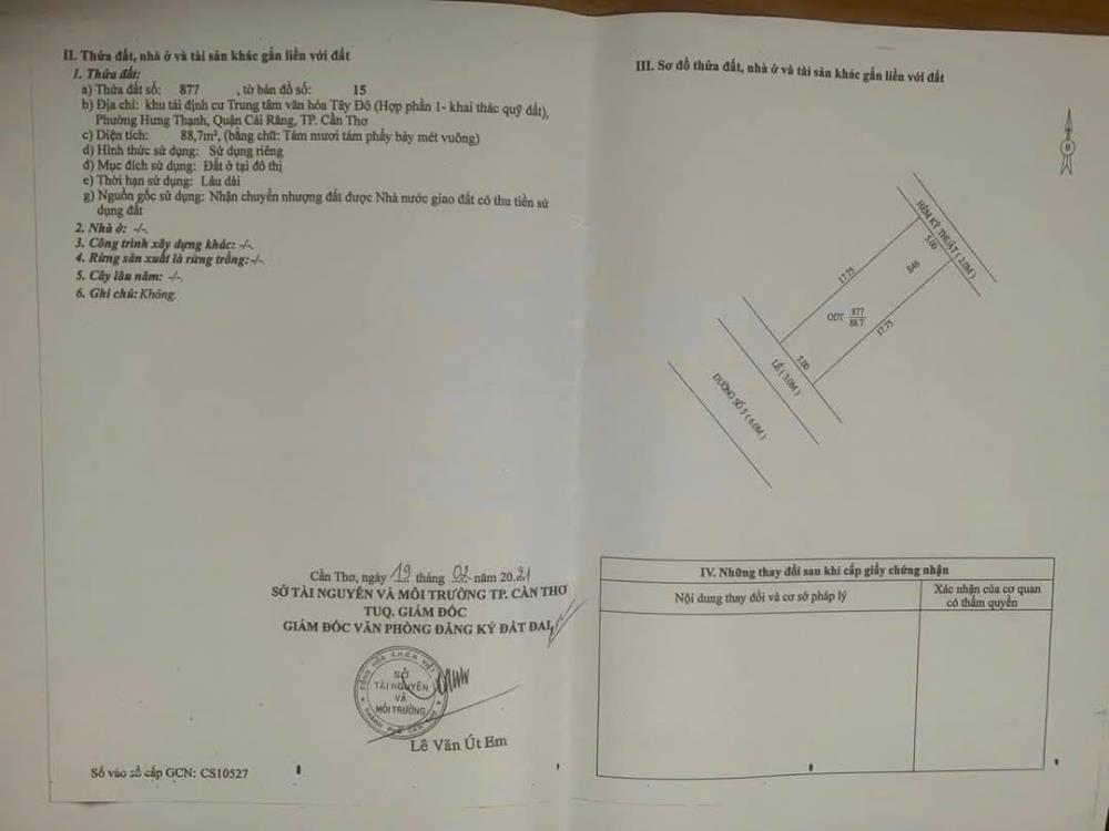 Bán nền đường số 5 văn hoá tây đô 5x17.75- giá 2.89 tỷ