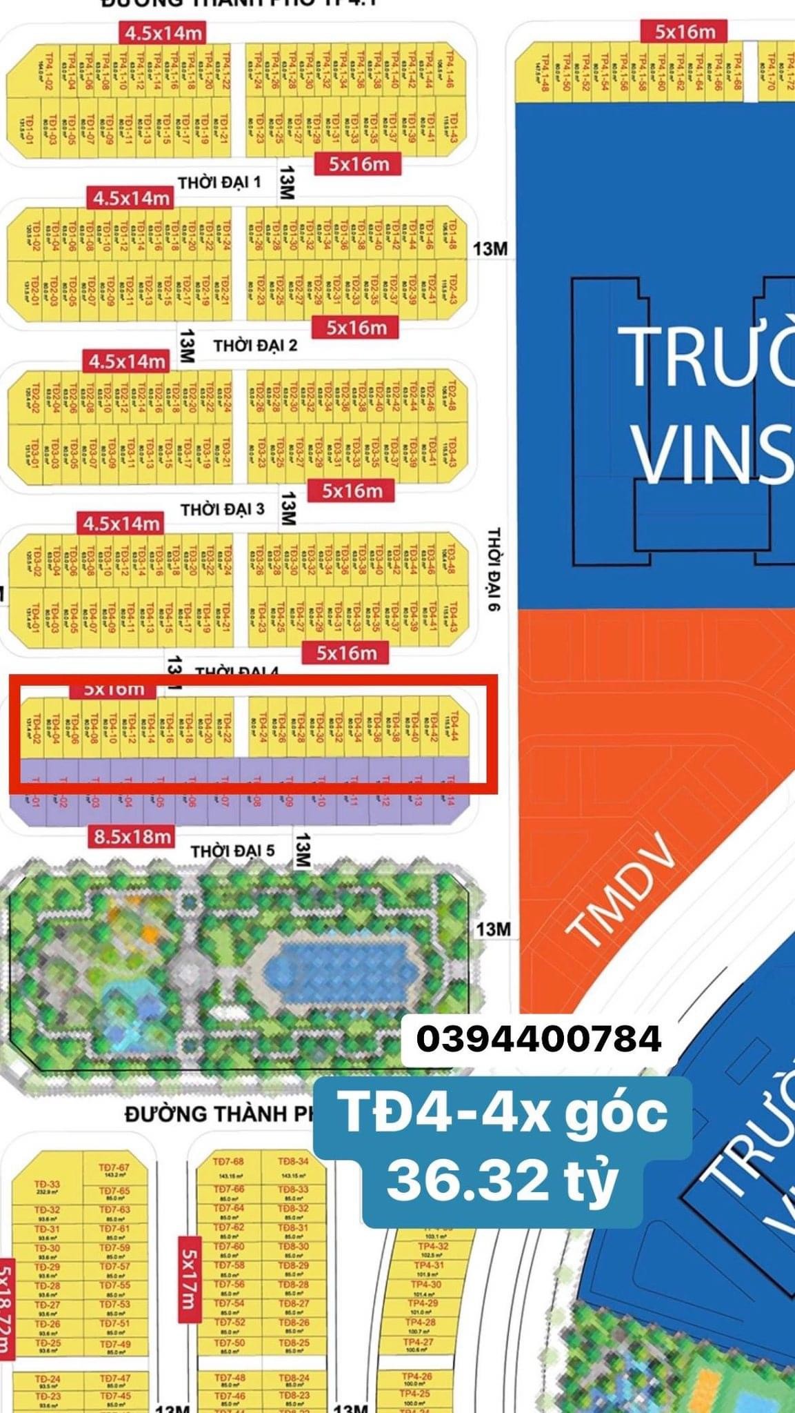 Sang nhượng biệt thự liền kề tại Vinhomes Cổ Loa Đông Anh Hà Nội diện tích 80m2