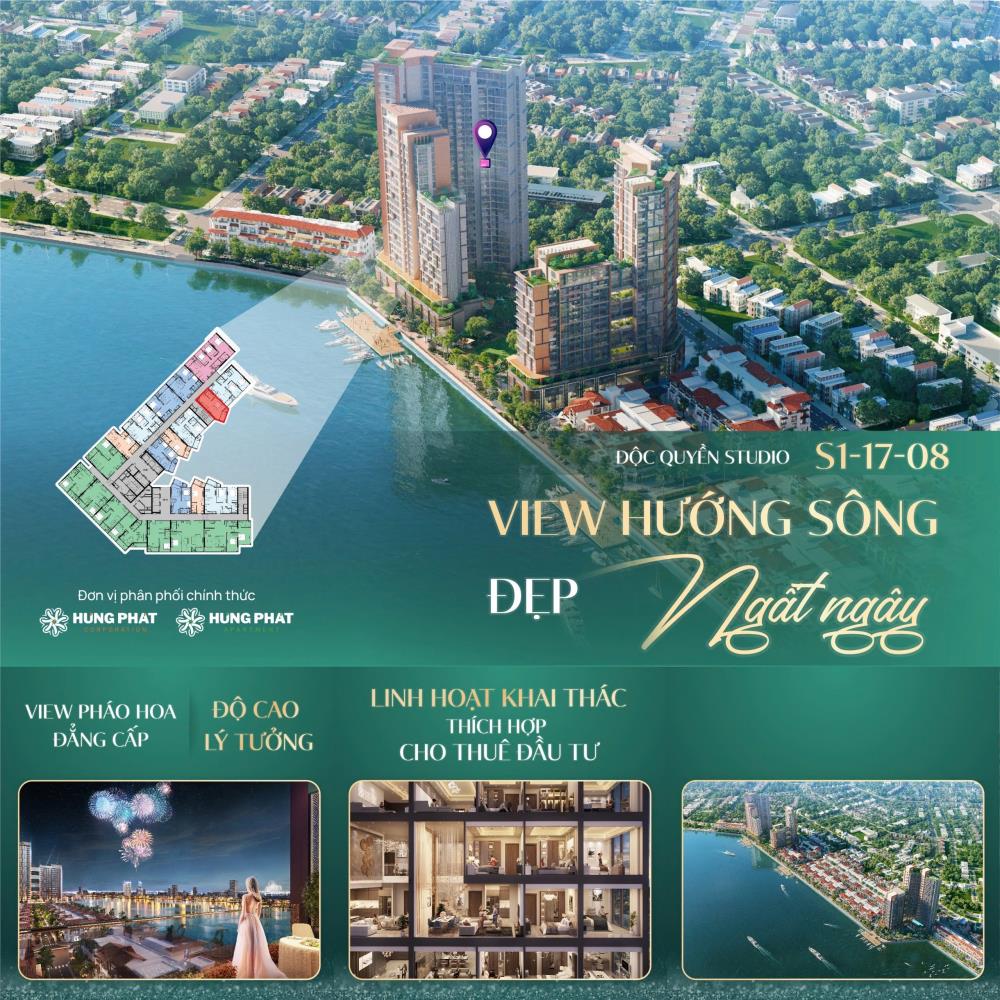 Bán căn hộ studio Sun Symphony 40,2m2 phường Nại Hiên Đông Đà Nẵng giá chỉ 1,1 tỷ