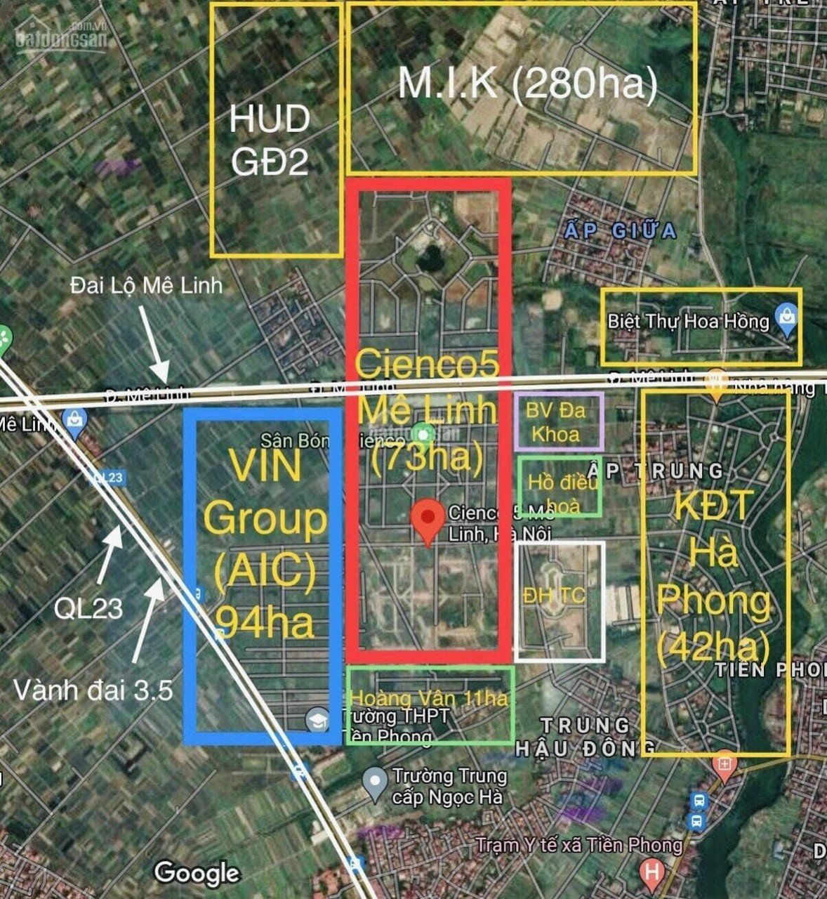 Bán đất nền dự án 100m2 Xã Tiền Phong Huyện Mê Linh Hà Nội giá tốt