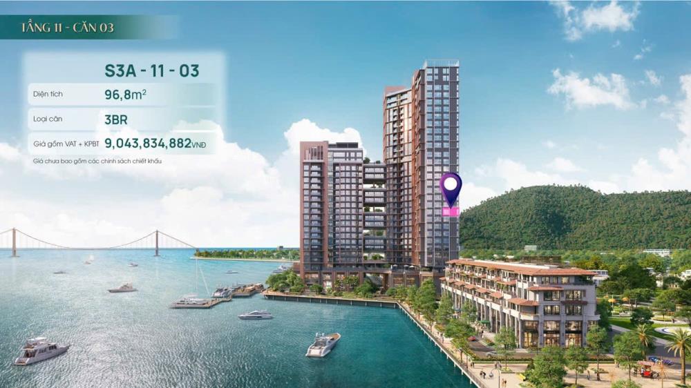 Bán căn hộ chung cư 3PN 102m2 Sun Symphony Residence Đà Nẵng trực diện sông Hàn