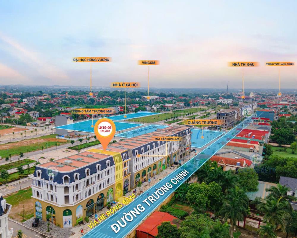 Bán shophouse 121m2 tại Âu Cơ, Phú Thọ, mặt tiền 6m, tiện ích đầy đủ