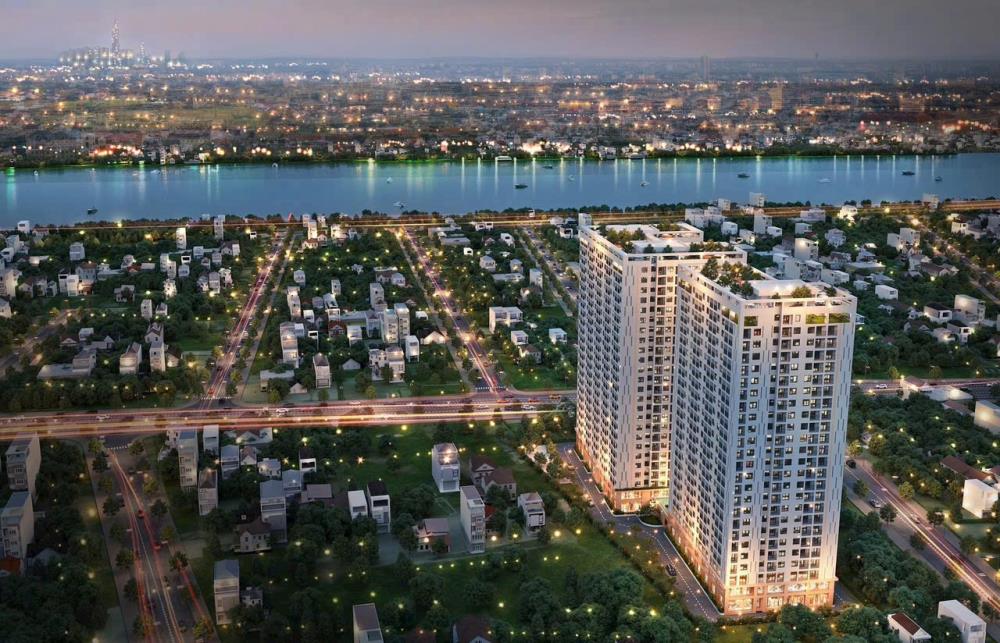 Bán căn hộ chung cư 2PN 50m2 mặt tiền Quốc lộ 13, Thuận An, Bình Dương, view sông Sài Gòn