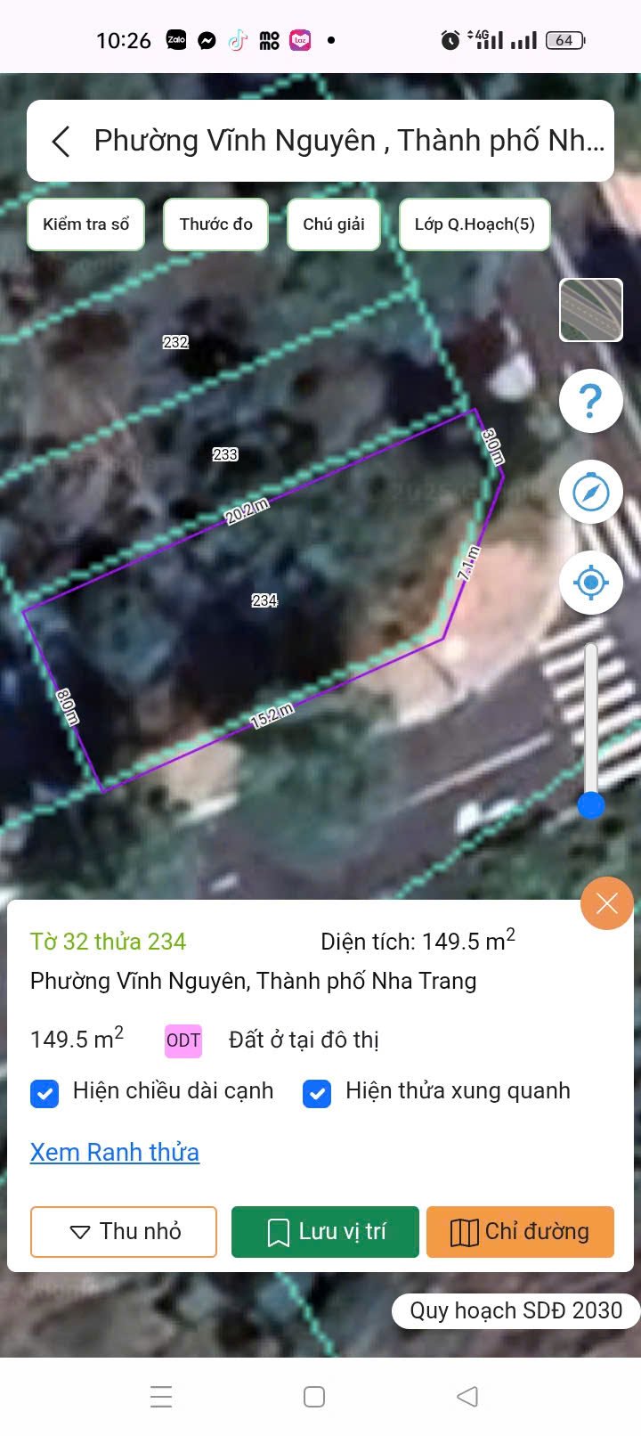 Bán lô đất 2 mặt tiền 149,5m2 Phường Vĩnh Nguyên, Nha Trang, Khánh Hòa tiện ích đầy đủ
