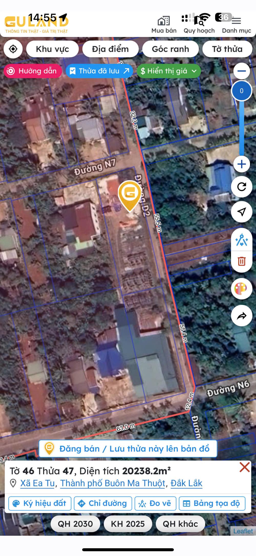 Bán lô đất 2 mặt tiền 58 x 20m xã Ea Tu Buôn Ma Thuột