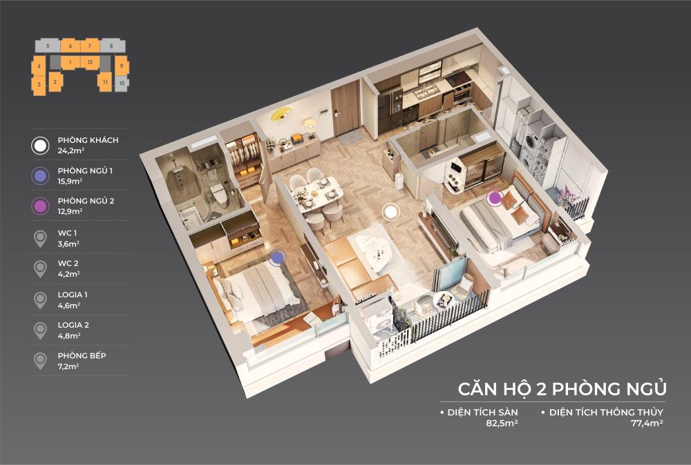 Bán căn hộ chung cư 82m2 The Sang Residence, Phường Khuê Mỹ, Đà Nẵng, view biển đẹp