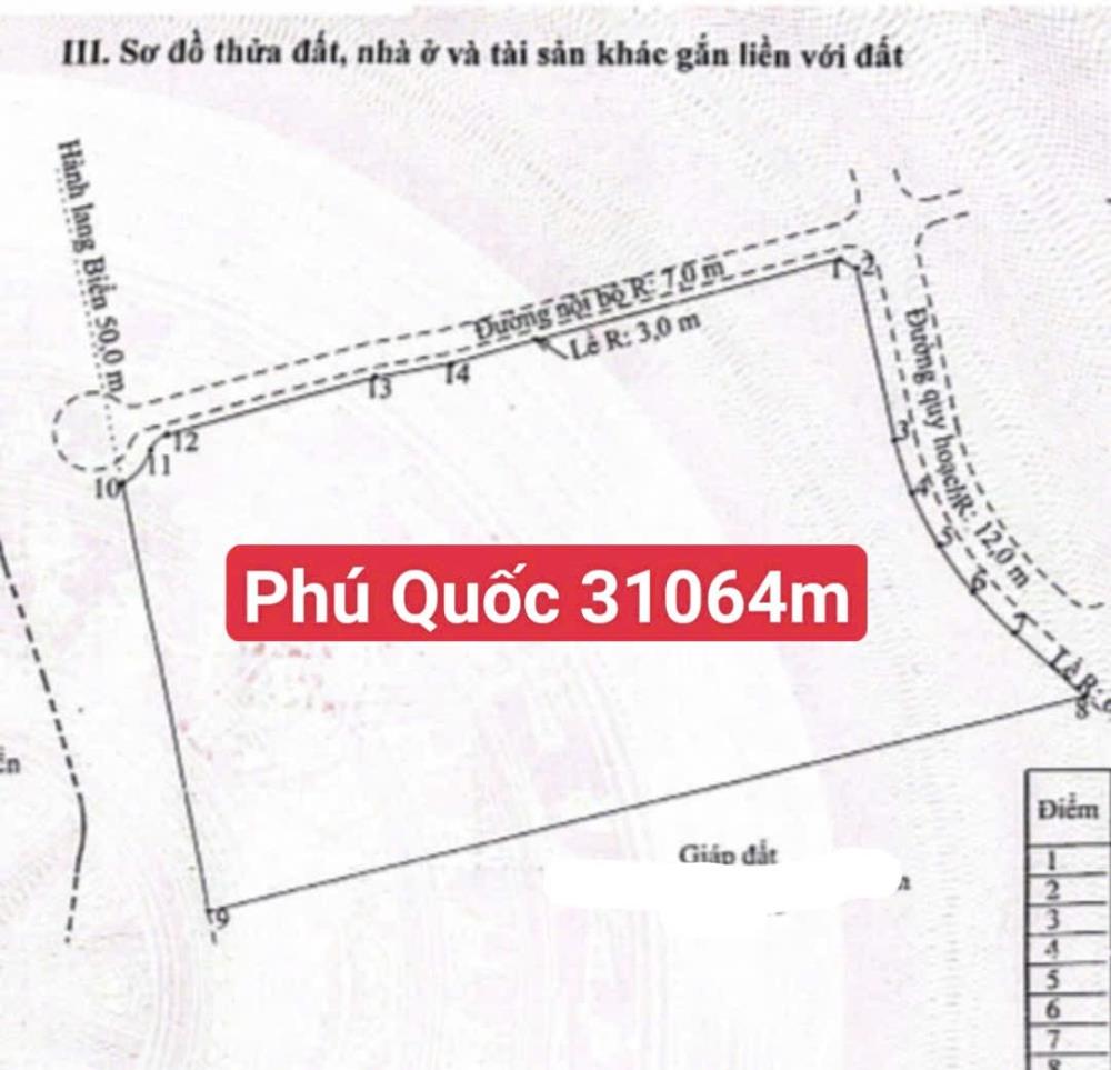 Bán đất nền dự án 31.064m2 tại Dương Tơ, Phú Quốc, Kiên Giang, mặt tiền 50m