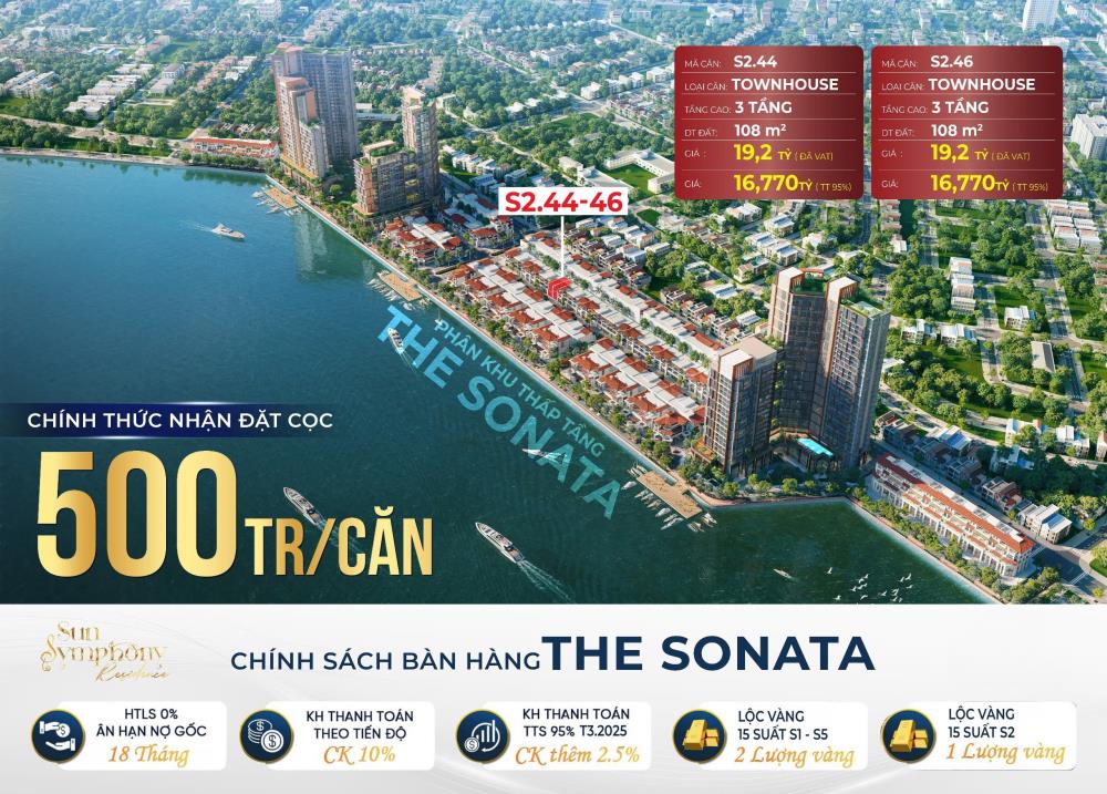 Bán nhà biệt thự liền kề 108m2 tại Sun Symphony Residence, Đà Nẵng, giá chỉ 16,7 tỷ